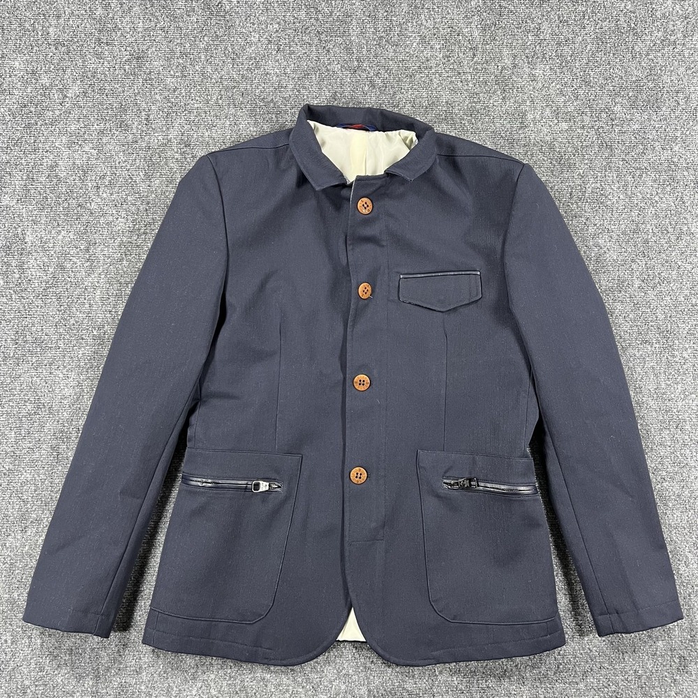 Ron Tomson RNT23‎ Blazer Mens 42 Blue Four Button Military Chore Jacket